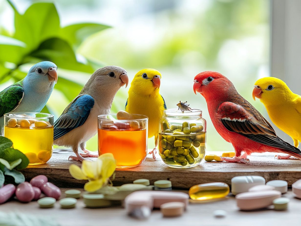 Illustration of Vitamin Sources for Birds