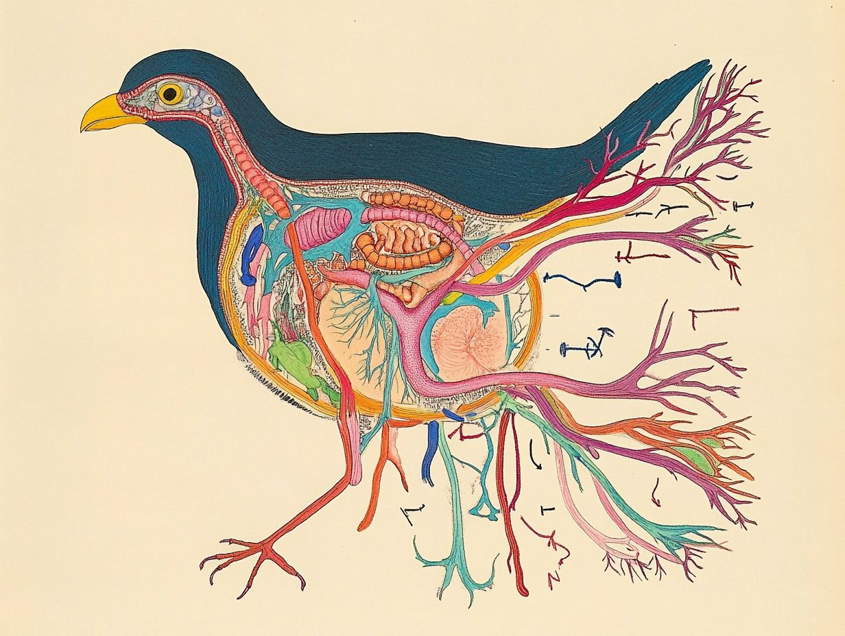 Illustration showing key takeaways on bird digestive health.