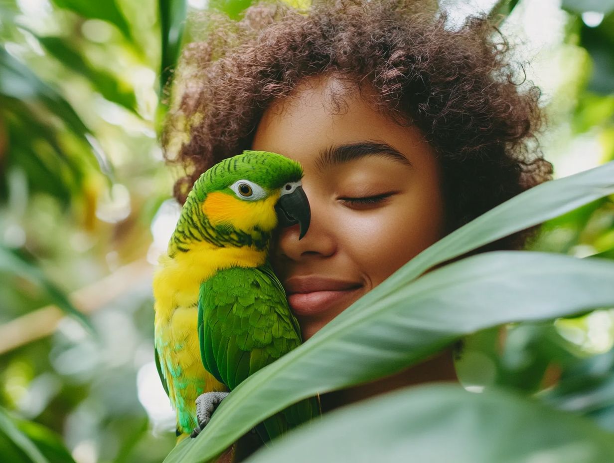 A colorful bird perched on a branch, illustrating tips for caring for pet birds.