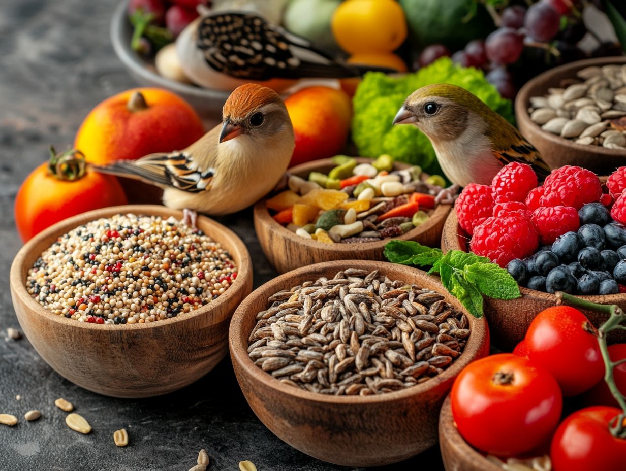 A variety of supplements and vitamins for enhancing bird nutrition