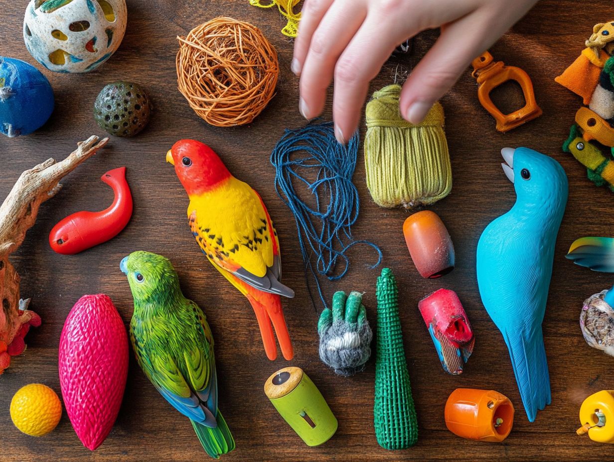 Visual representation of key takeaways about bird toy safety.