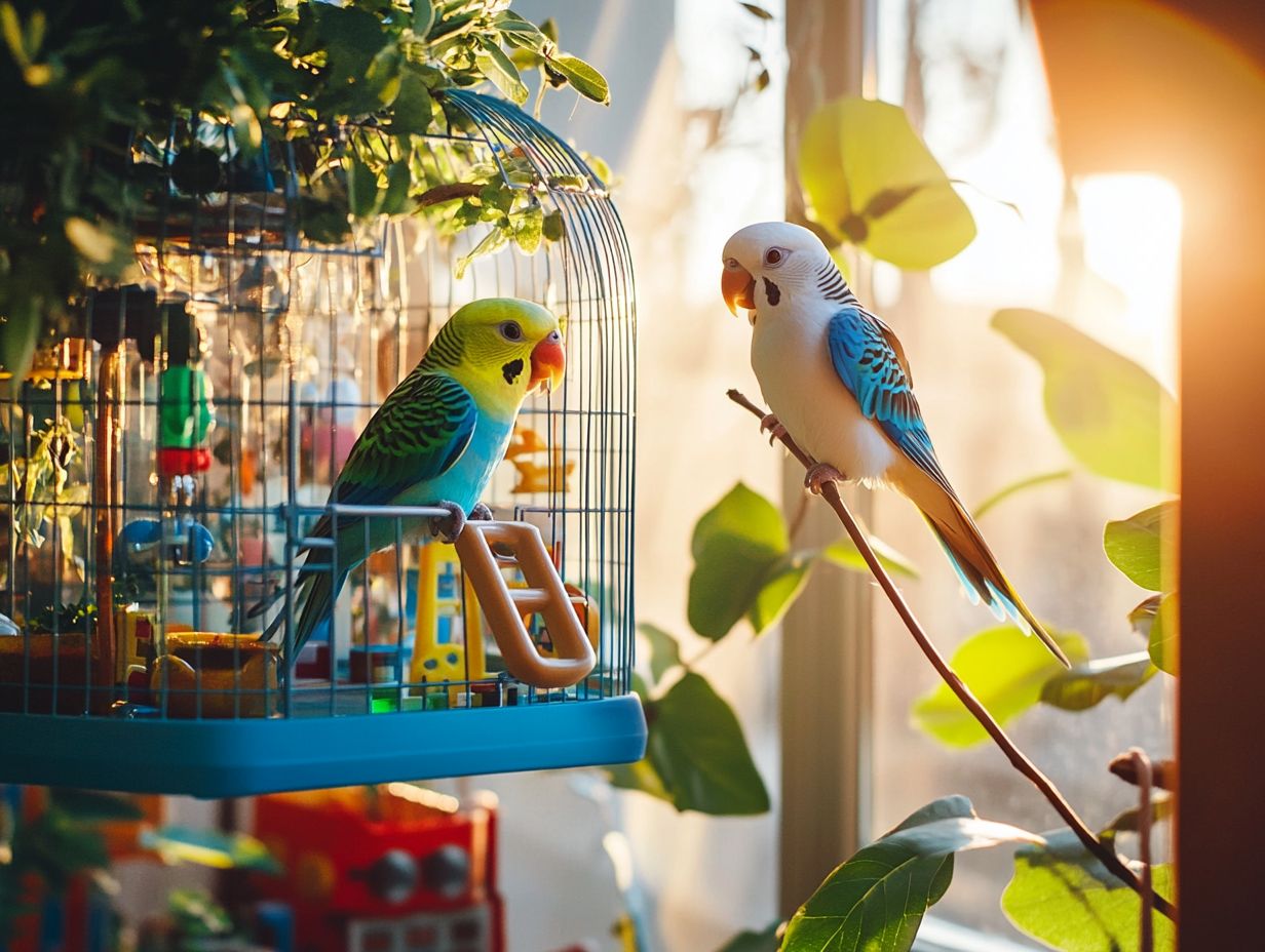 Parrots engaging in social interactions