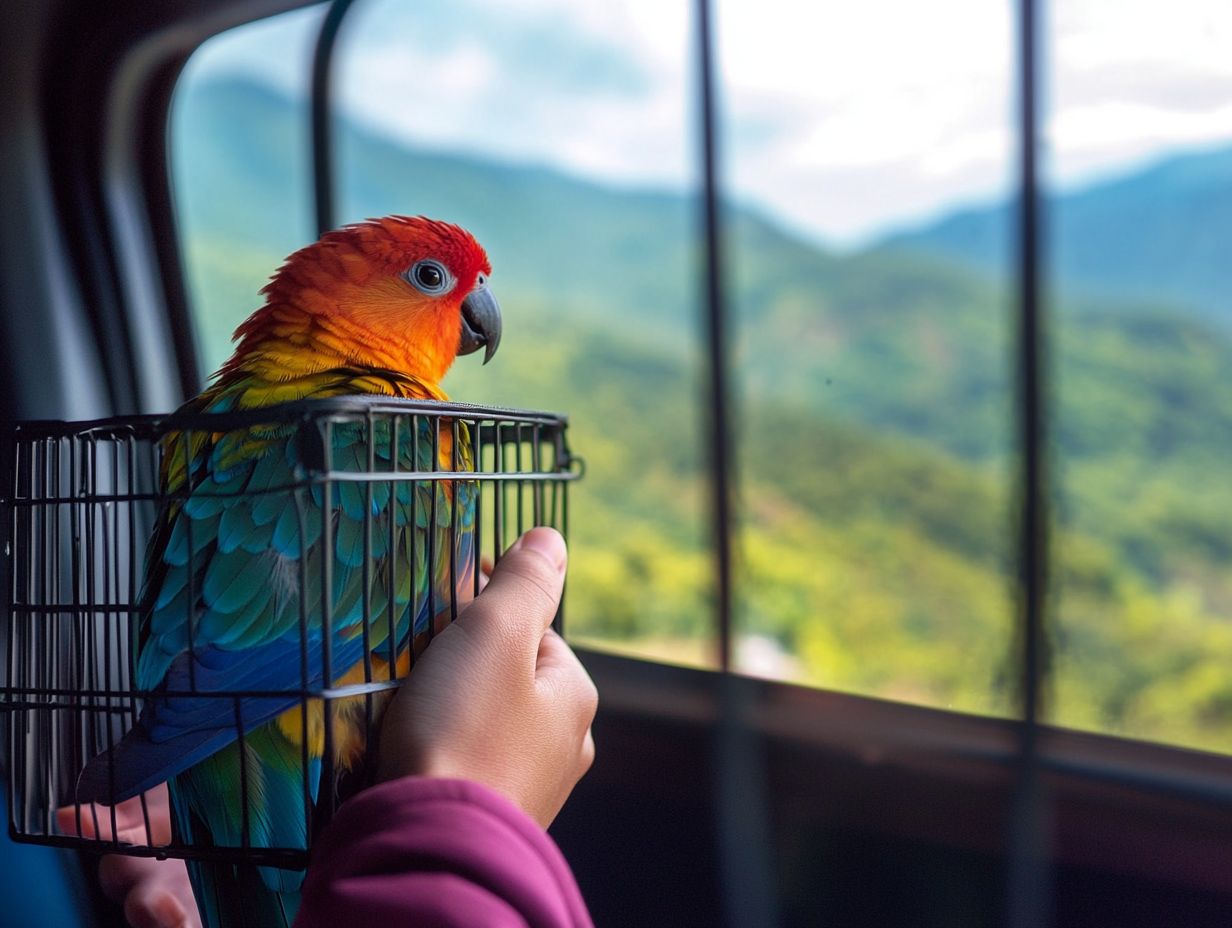 Image showing essential tips for traveling with birds.