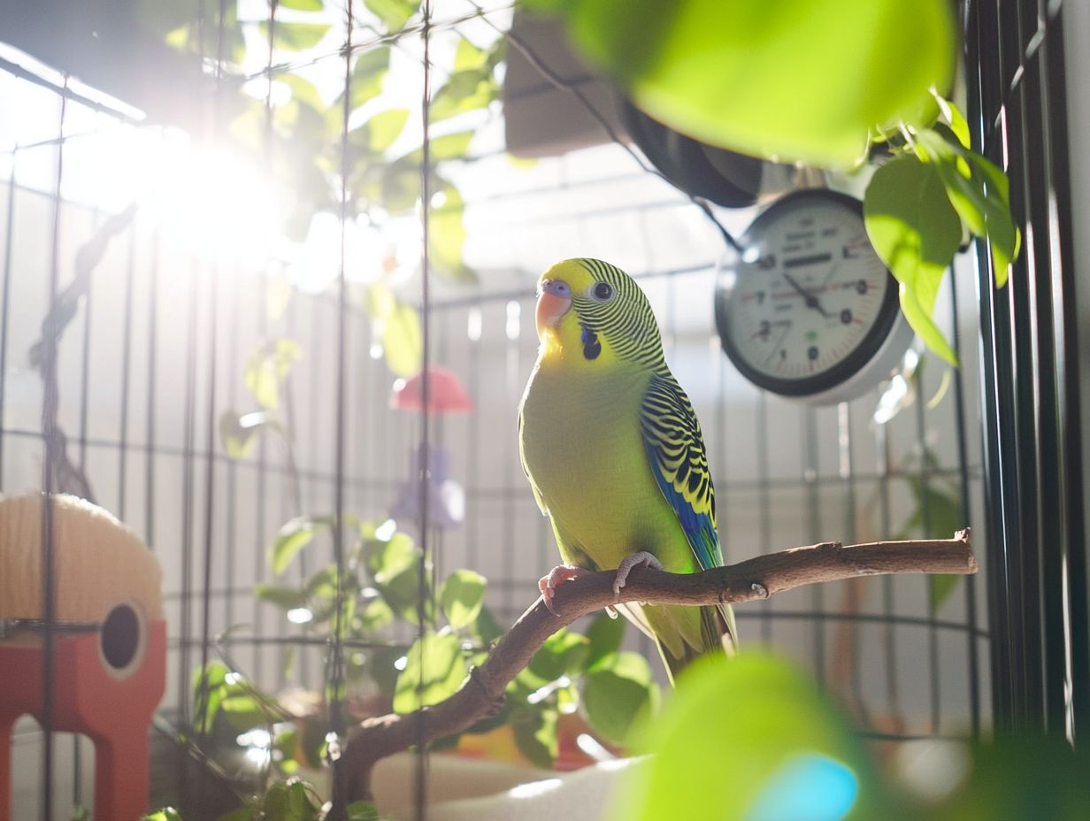 A comfortable environment setup for pet birds