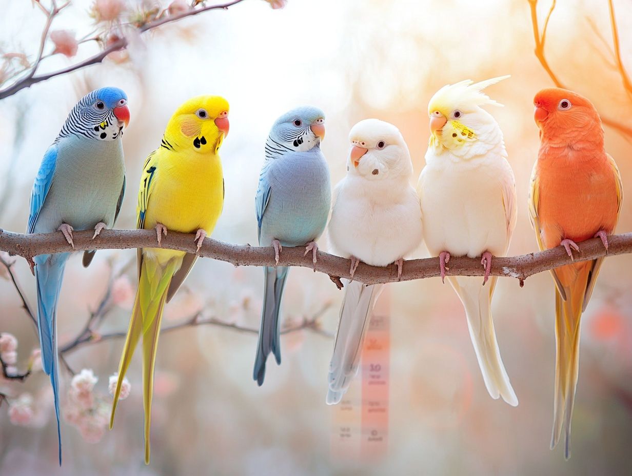 Colorful parrots perched on a branch