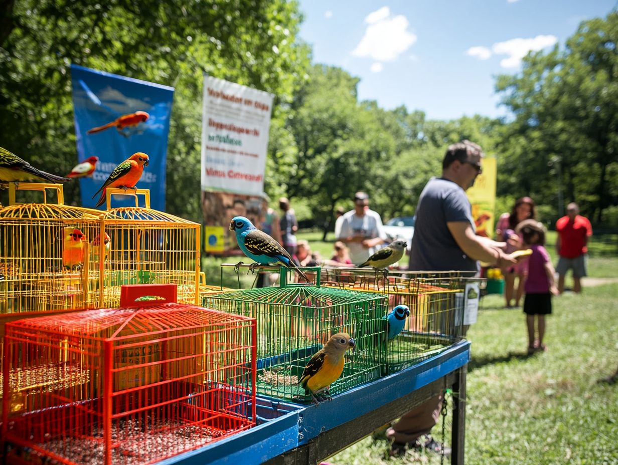 Happy birds available for adoption at the Greater Chicago Cage Bird Society & Rescue in Villa Park, IL