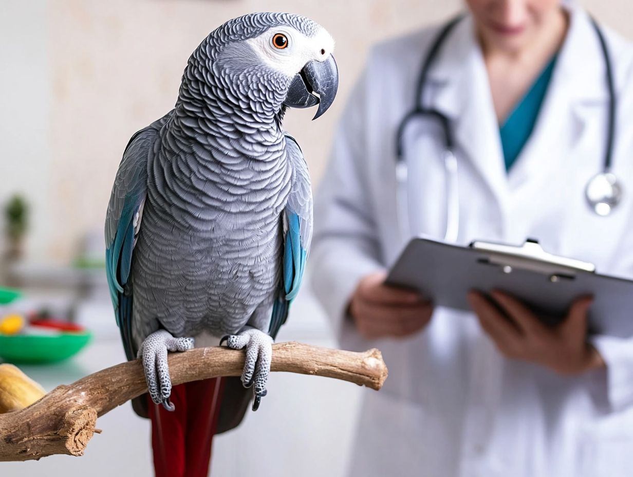 Image illustrating a nutrition check for African Grey Parrots