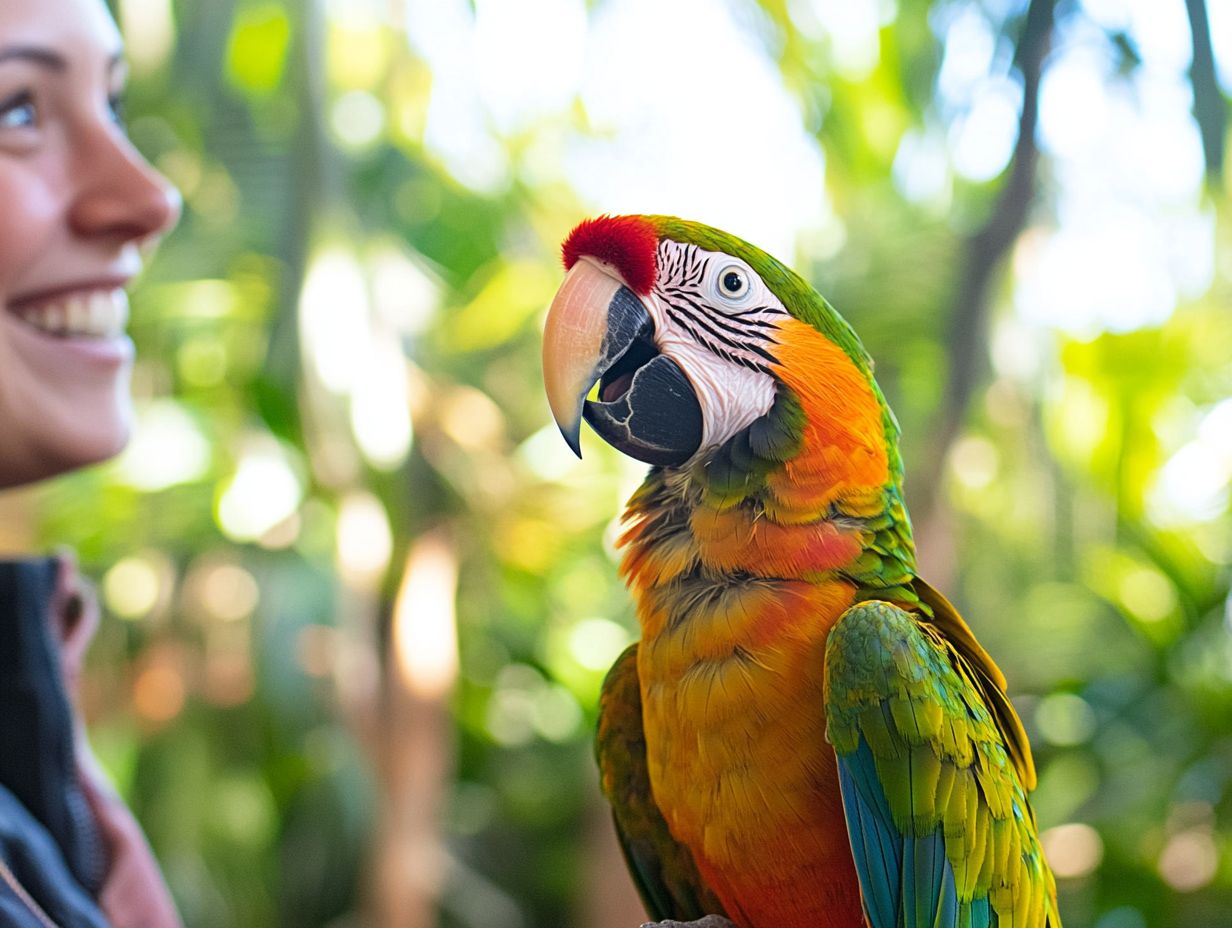 Unique bird personalities available for adoption.