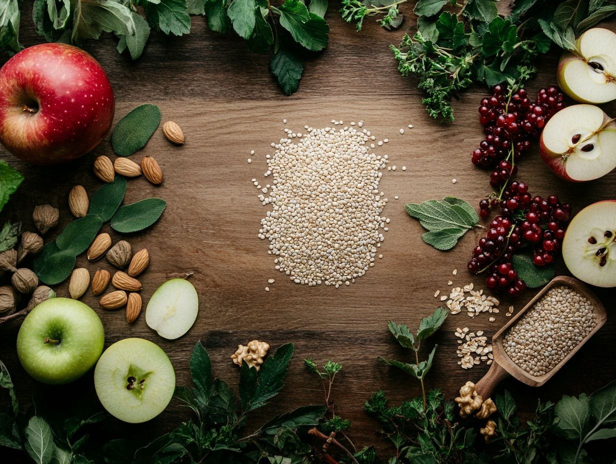 Illustration of five essential ingredients for bird recipes.