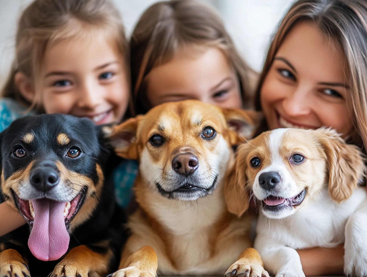 Happy pets waiting for adoption.