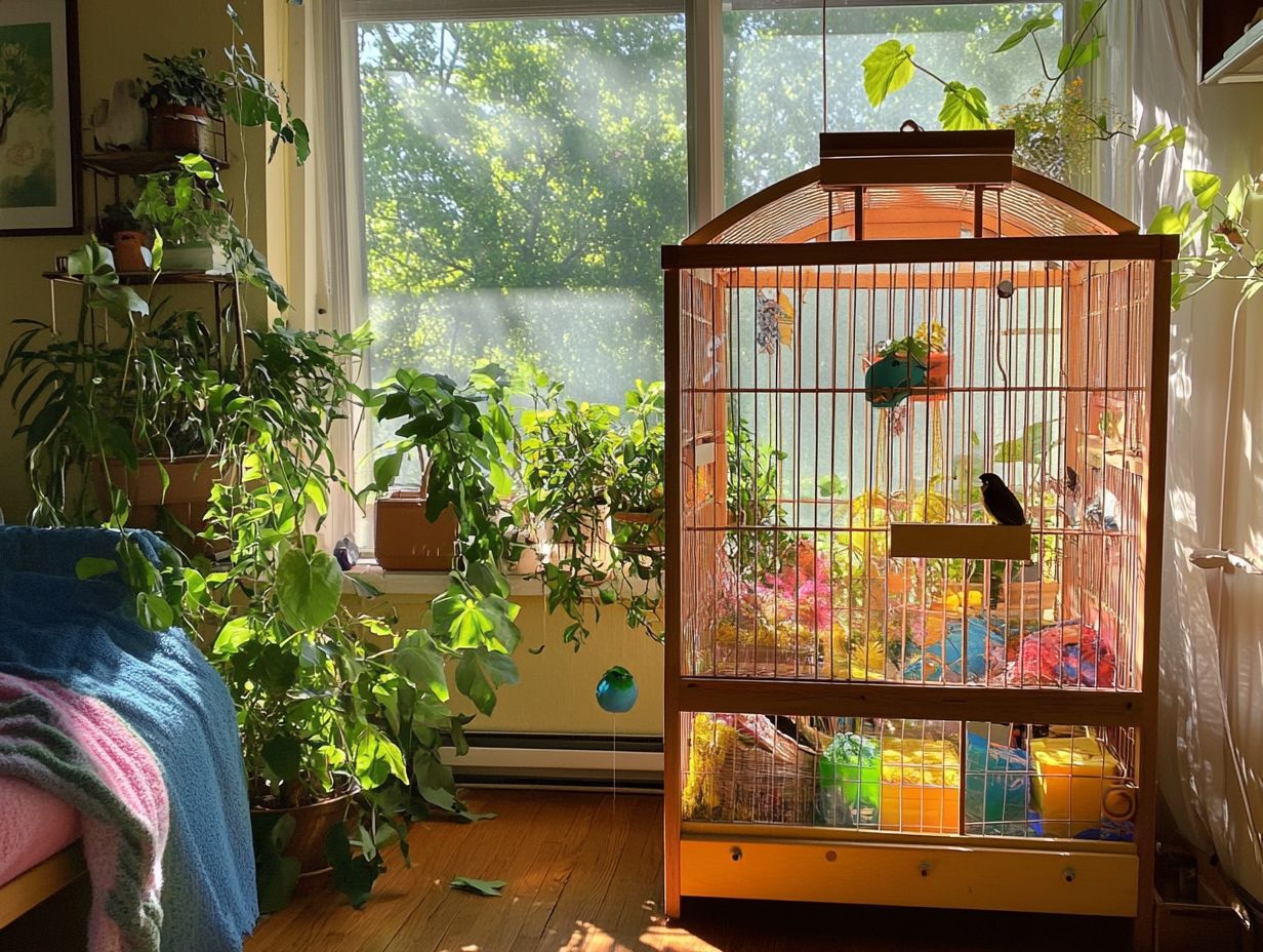 Vertical bird cages for small spaces