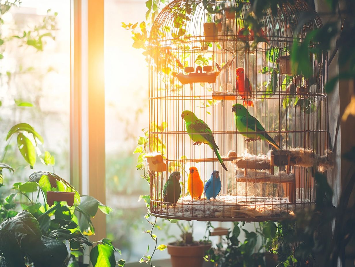 Image showing different types of indoor habitats suitable for finches.