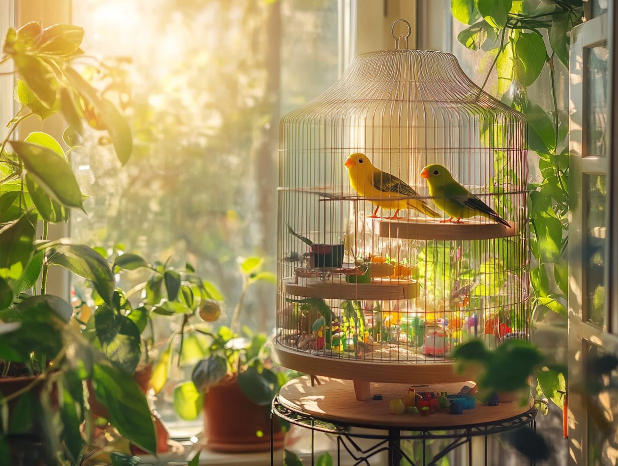 Illustration of the best indoor habitats for finches