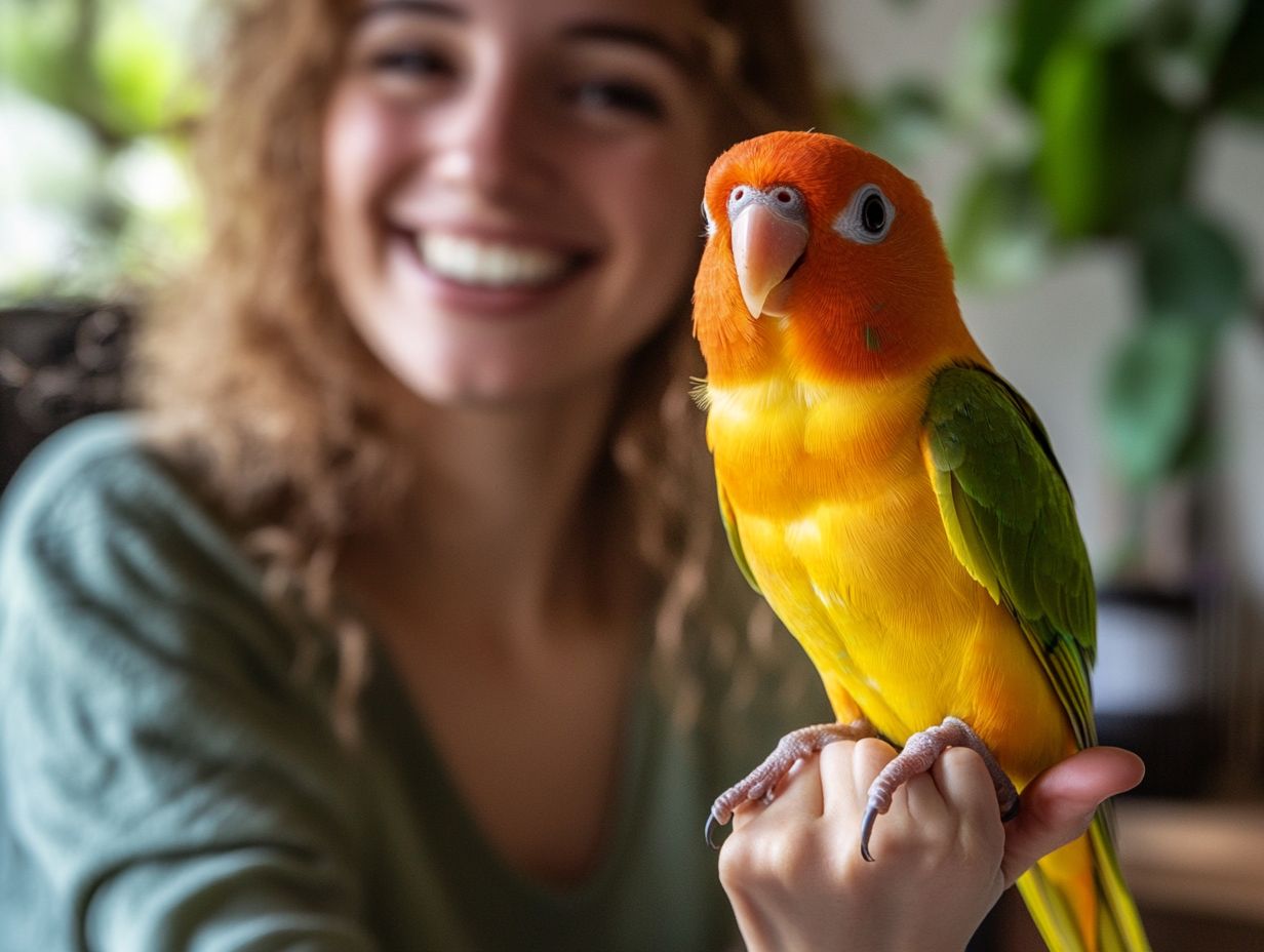 An infographic on preparing for bird adoption, featuring a Moluccan Cockatoo.