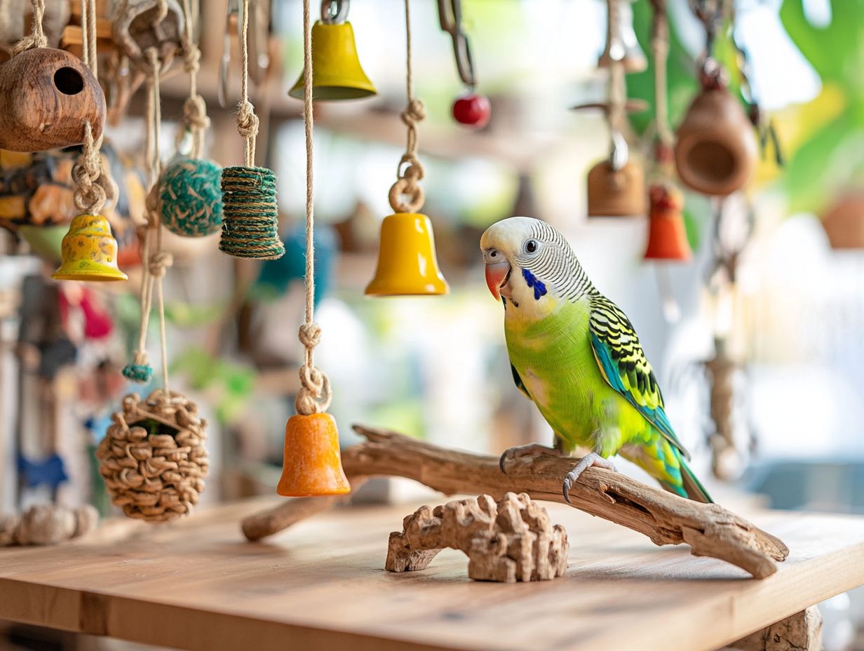 How can I make sure my bird has fun while playing with toys?