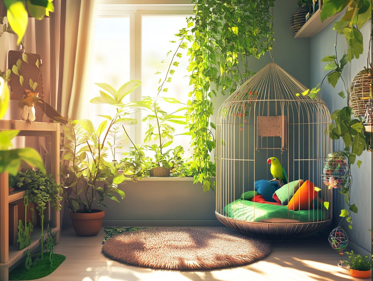 Image of tips for creating a calm space for birds.