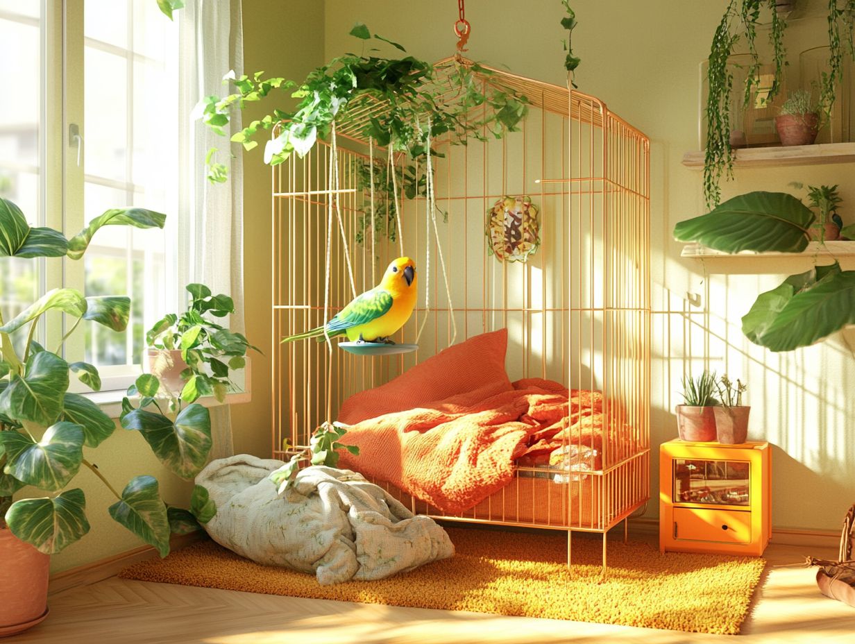 Why is it important to create a safe space for an adopted bird?