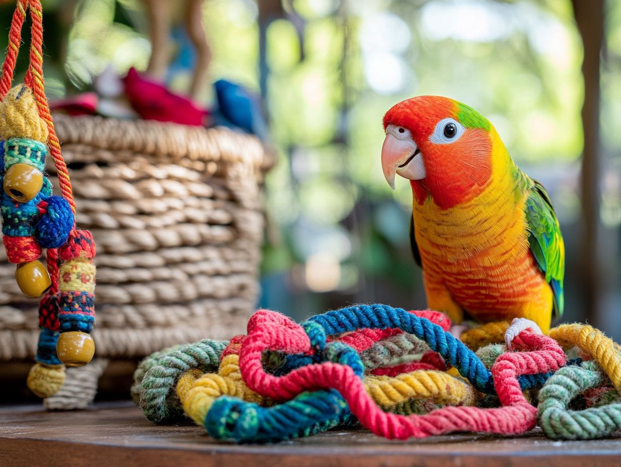 Colorful toys for birds