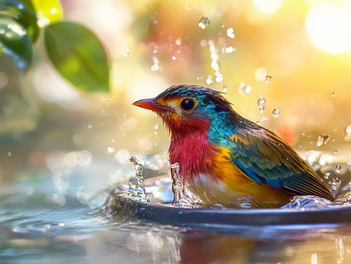 A bird enjoying a warm bath environment