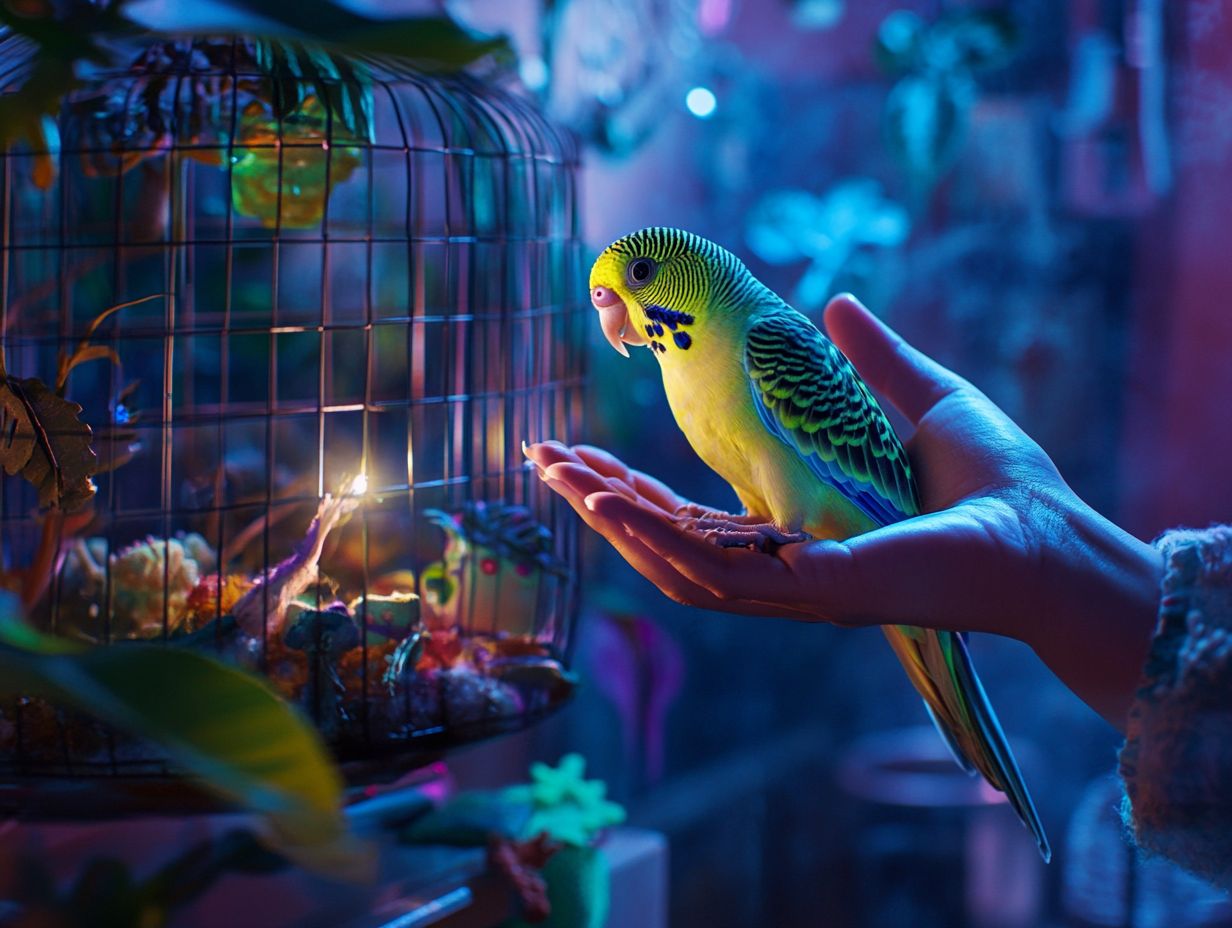 A person gathering information about adopting a healthy bird