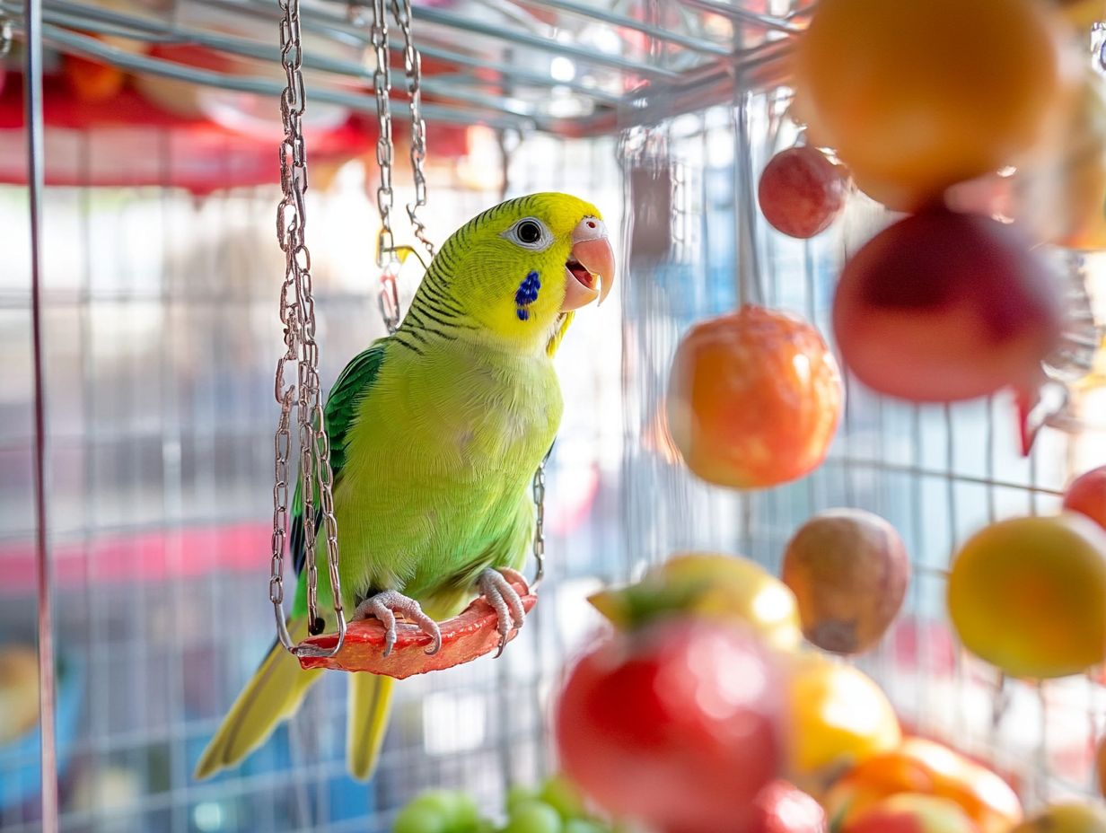 Happy pet bird enjoying social interaction