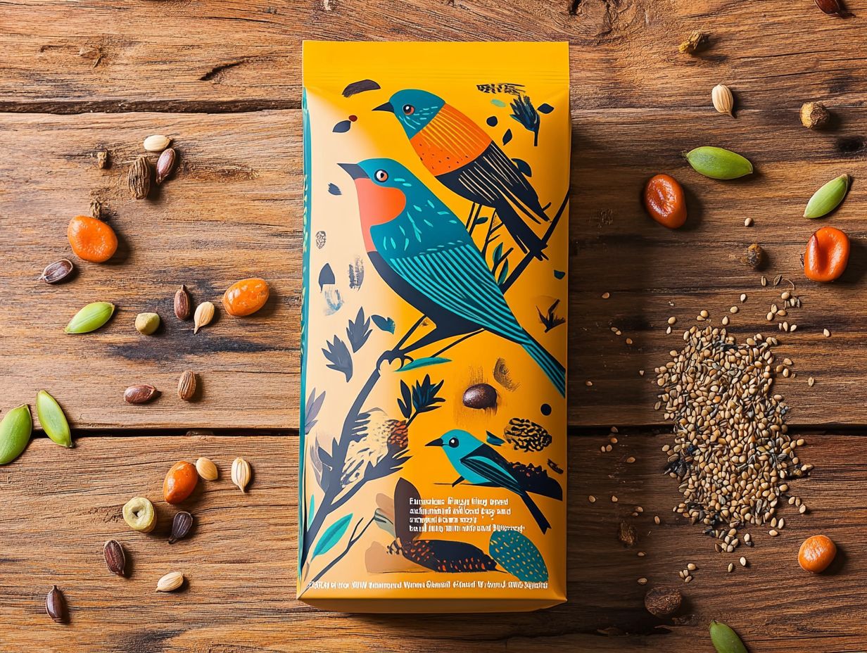 An example of grain-free bird food packaging