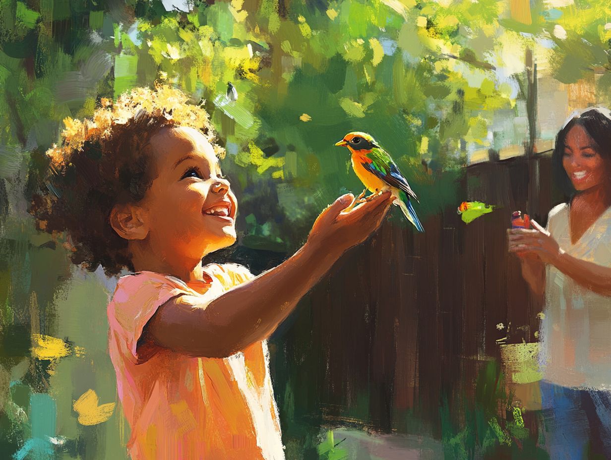 Image illustrating factors to consider when introducing birds to children