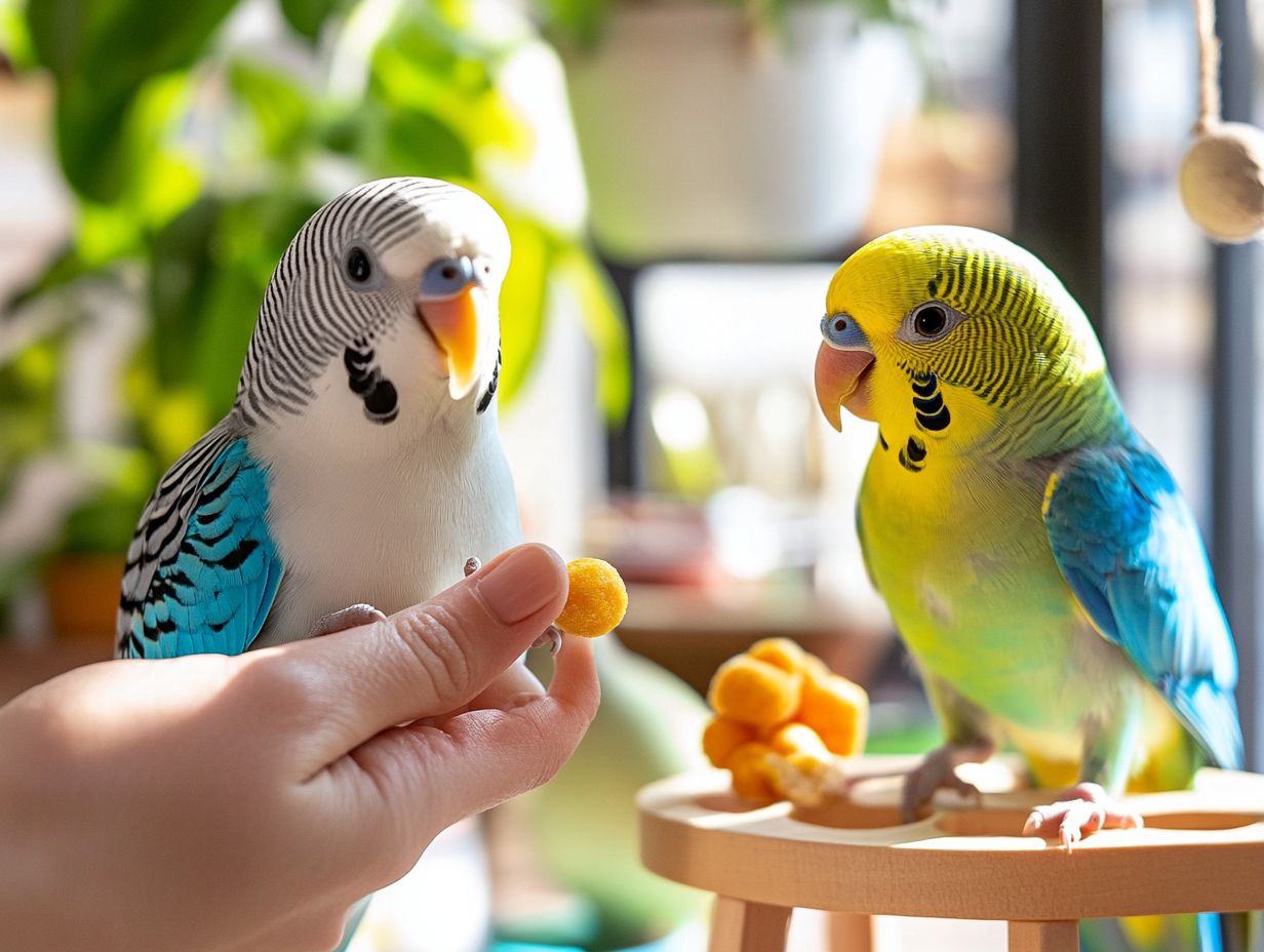 Diagram showing the benefits of daily training for Galah and Blue and Gold Macaw.