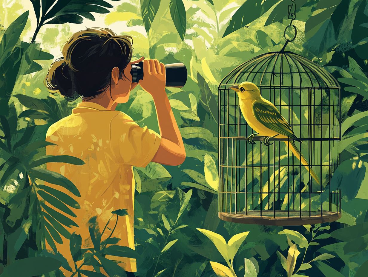 An infographic summarizing the benefits of wild bird watching for pet birds