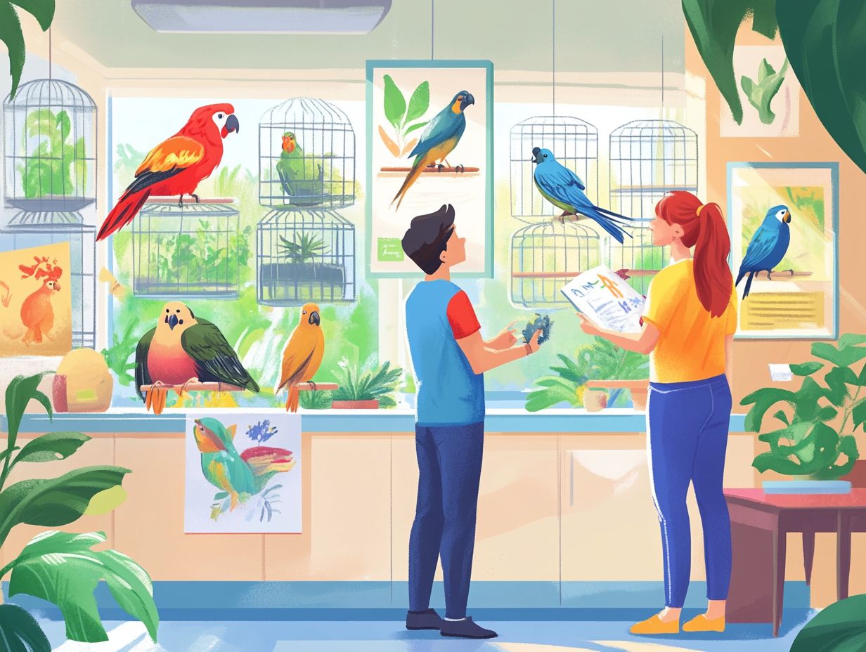 Image illustrating the first step in the bird adoption process