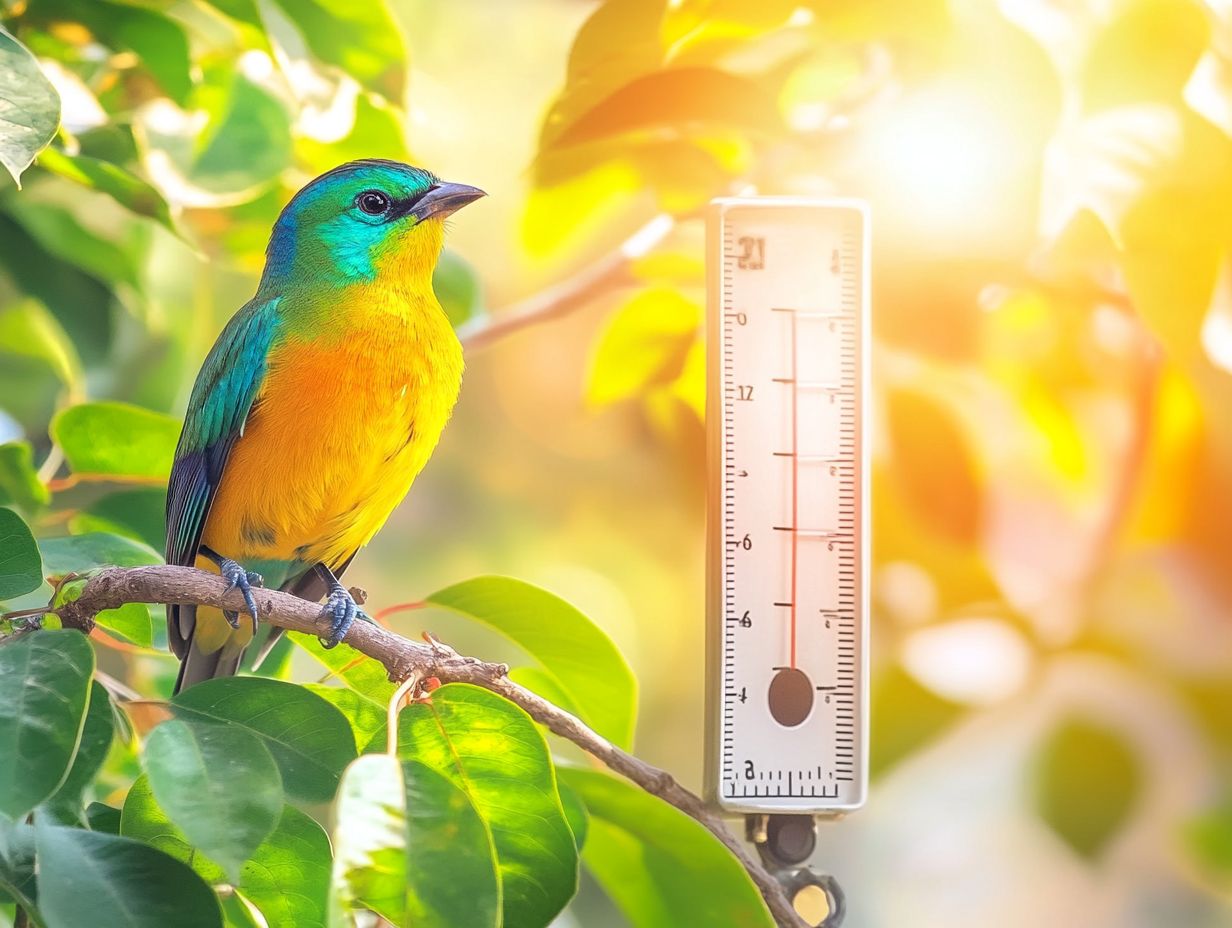 Diagram illustrating the impact of temperature on bird health