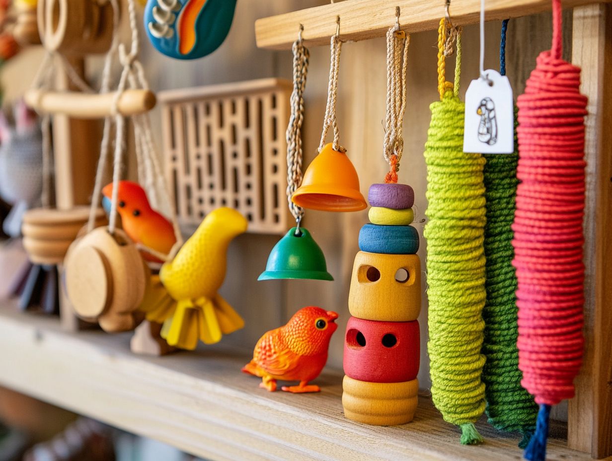 Colorful rope toys for birds