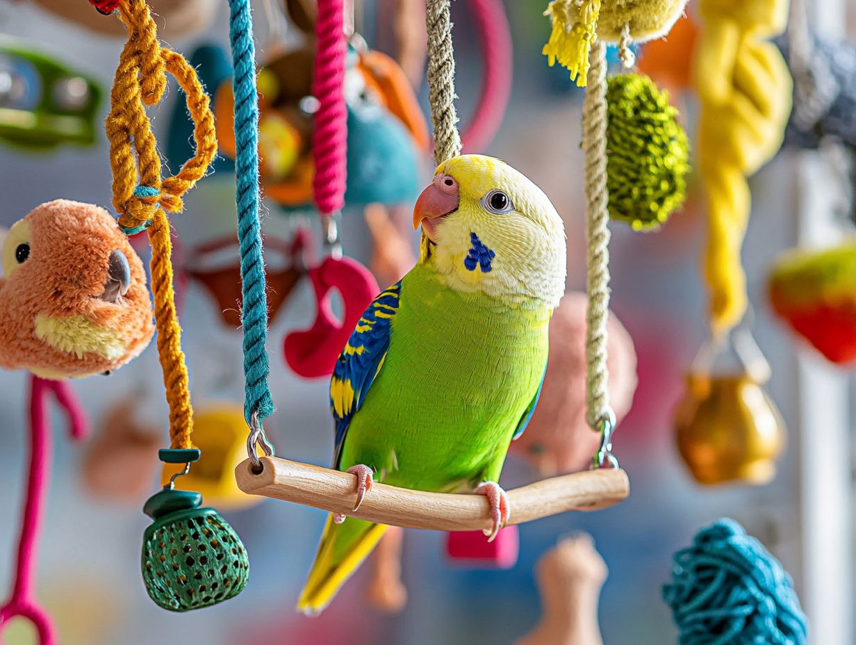 Image of various bird toys