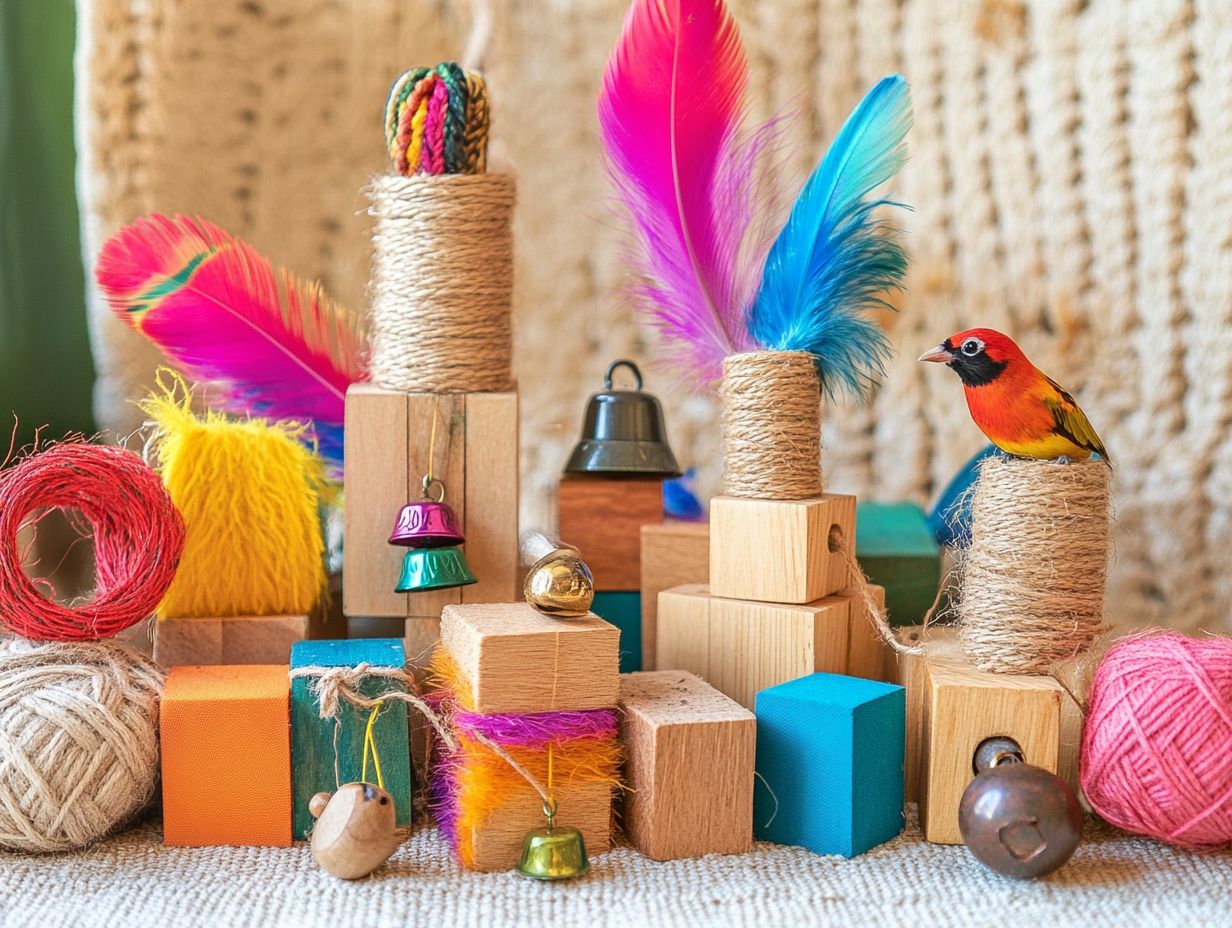 Visual representation of key takeaways for DIY bird toys