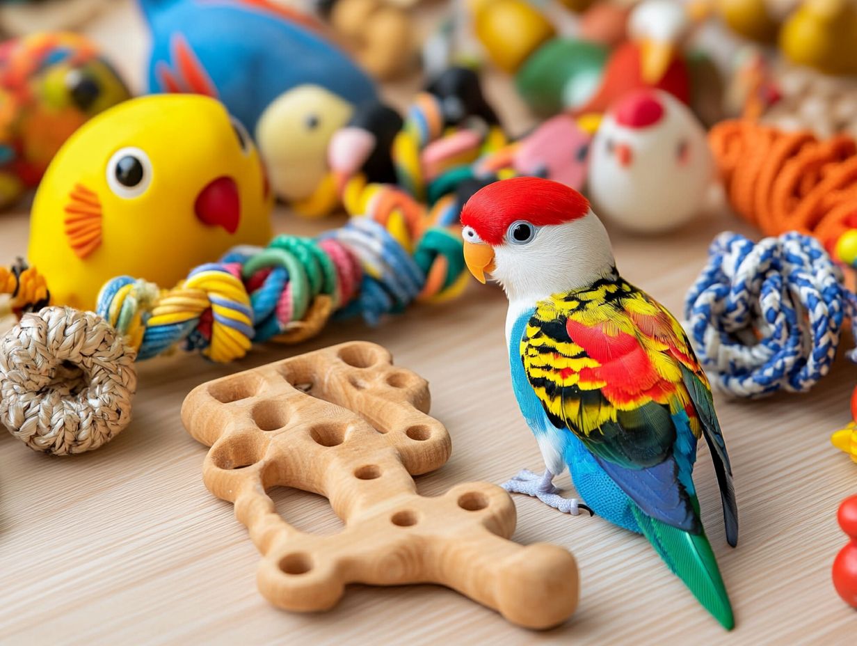 Image depicting frequently asked questions about bird toys