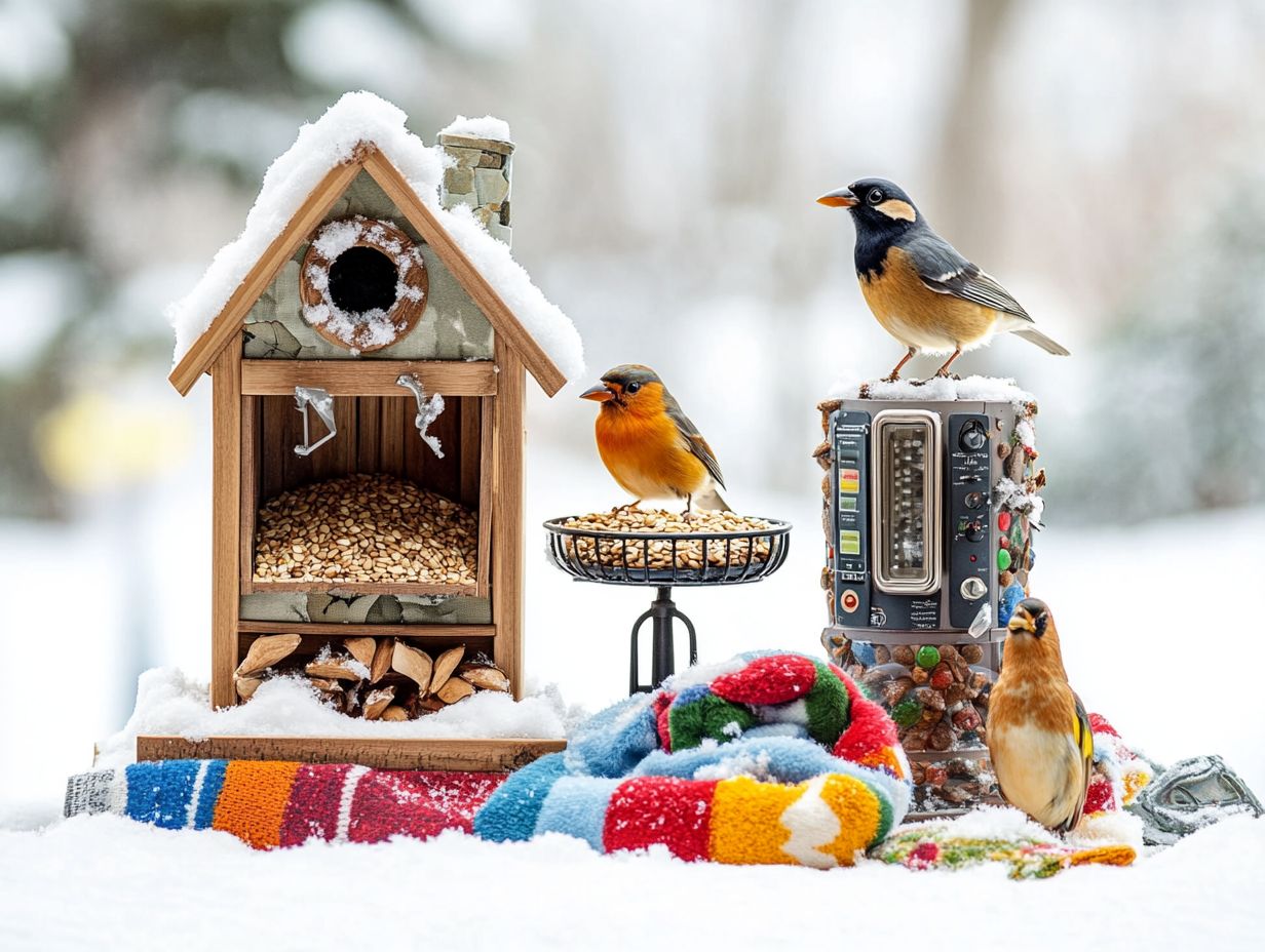 Bird accessories provide critical support for winter survival.