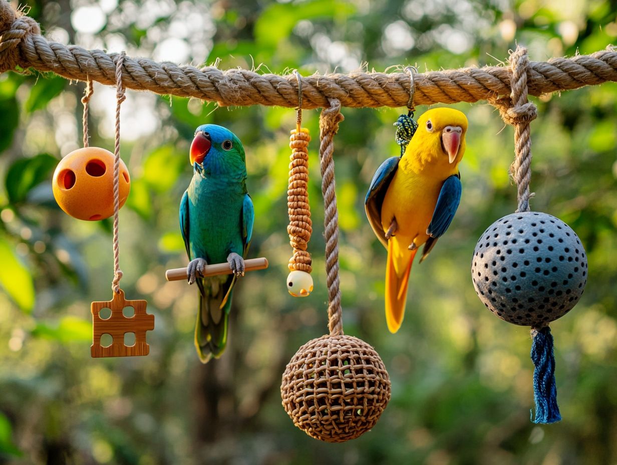 Interactive toys for large birds: Choosing safe materials.