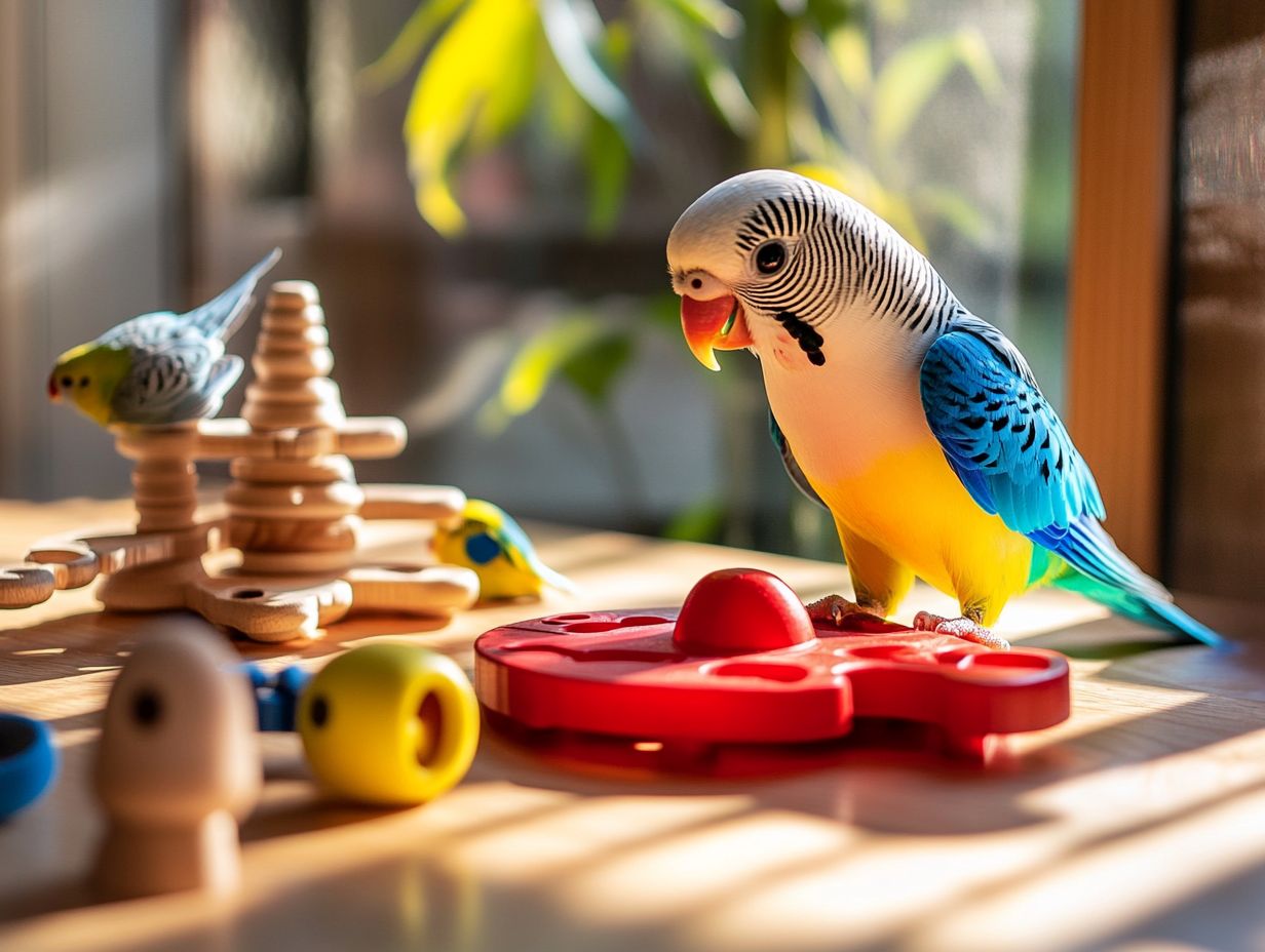 An illustration showing how to understand bird behavior with toys.