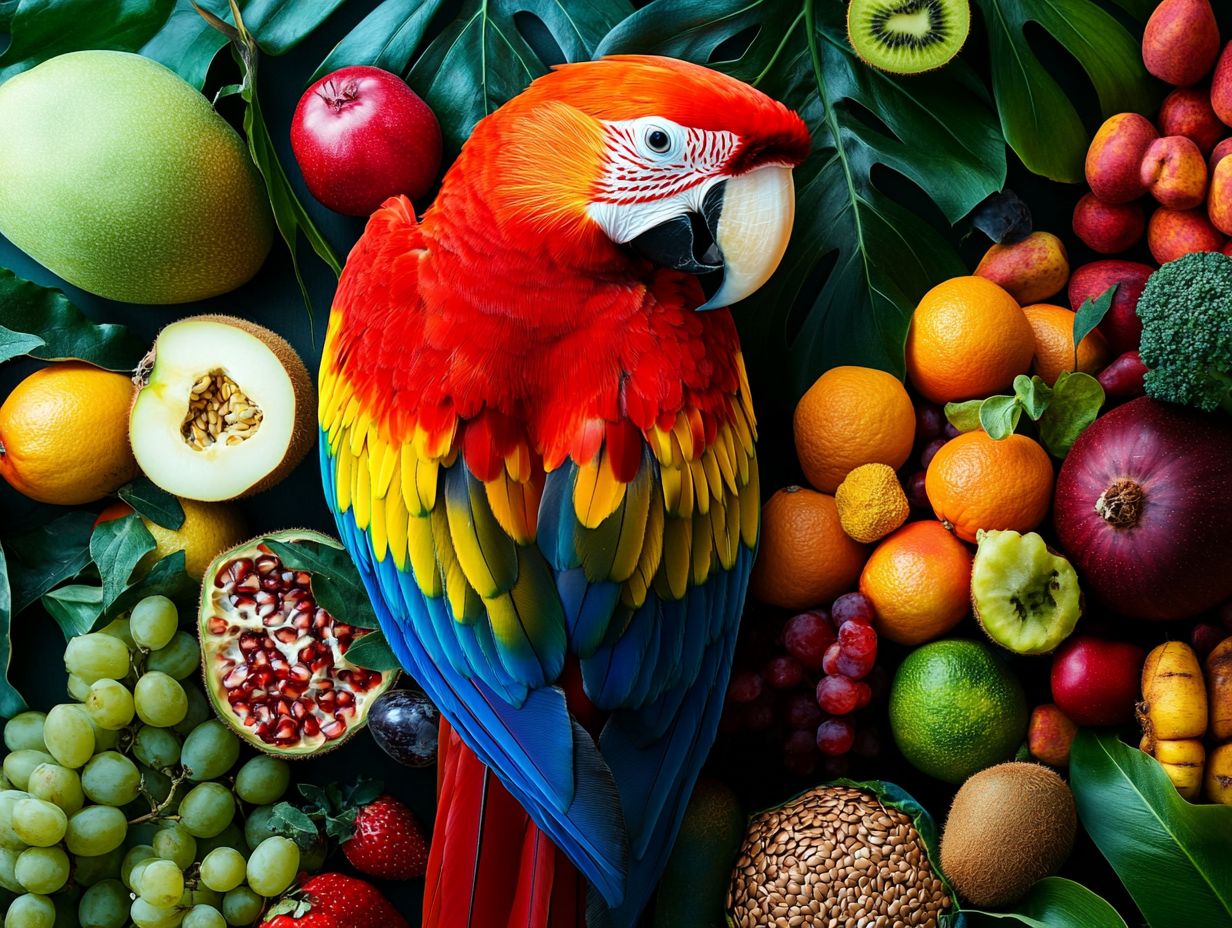 Healthy dietary practices for parrots to prevent nutritional deficiencies